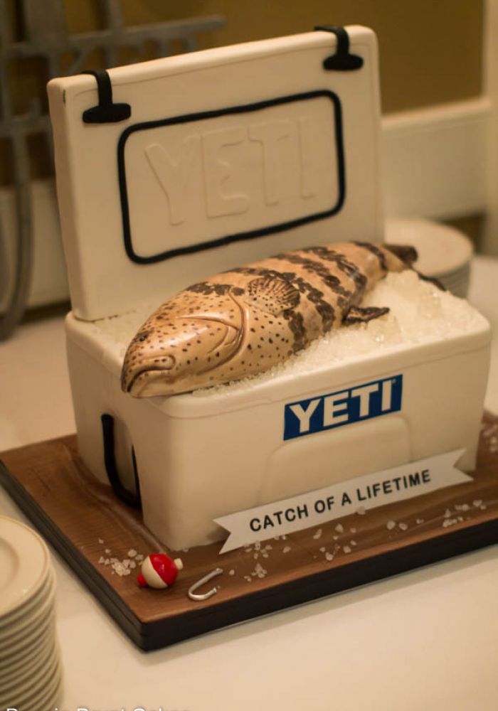 Catch of a Lifetime Sculpted Cooler Grooms Cake