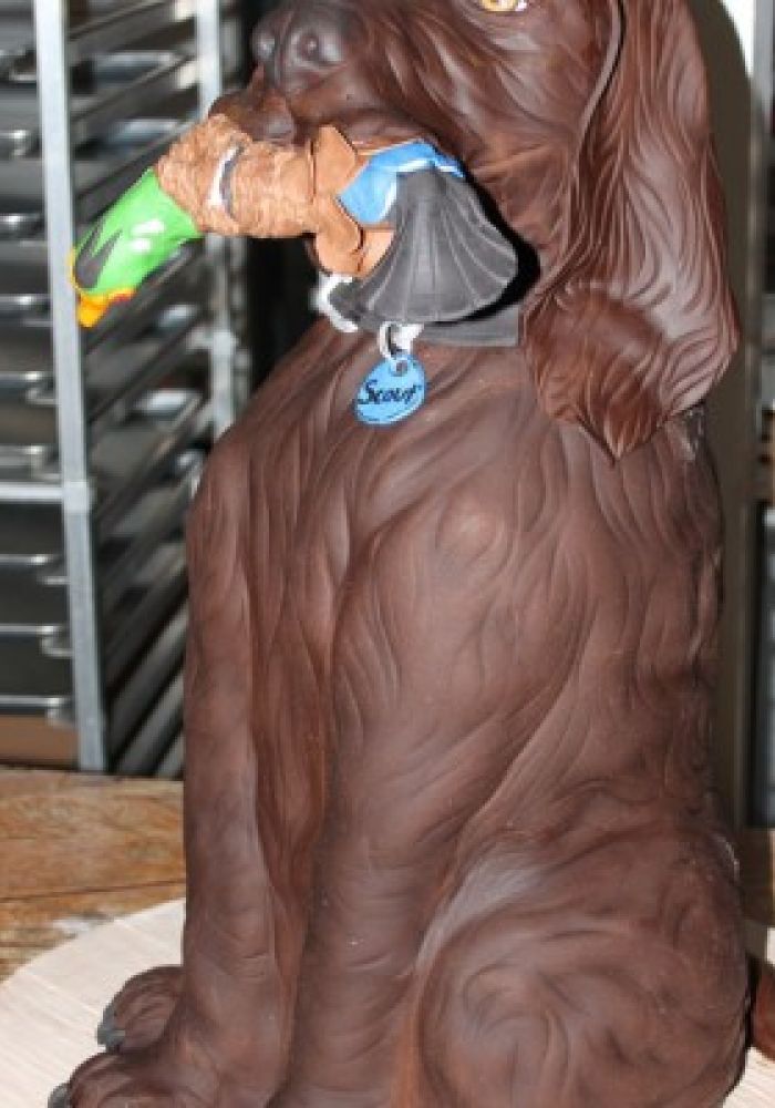 Sculpted Duck Hunting Dog Grooms Cake