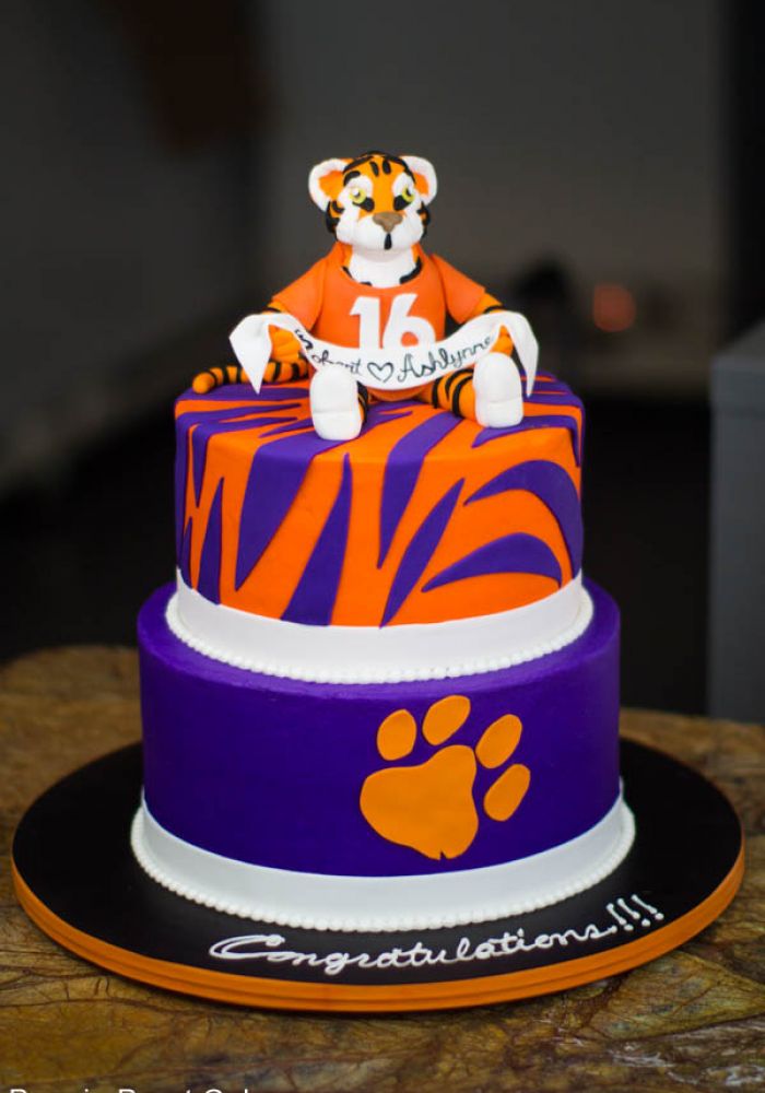 Sculpted Clemson Tigers Grooms Cake