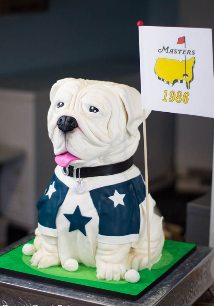 Sculpted Dallas Cowboys Dog Grooms Cake