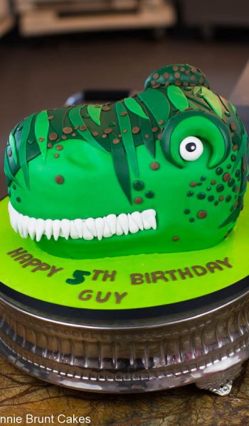 Sculpted T-Rex Birthday Cake
